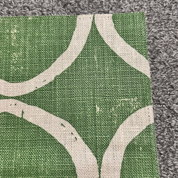 Lee Jofa Fabric Sample Remnant Circles Forest Linen Green Blithfield Crafts - Picture 10 of 16